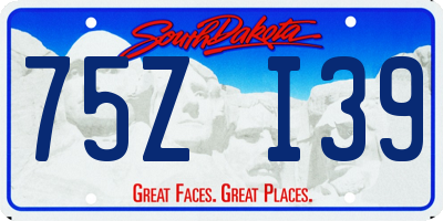 SD license plate 75ZI39