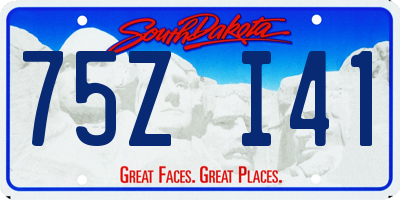 SD license plate 75ZI41