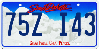SD license plate 75ZI43