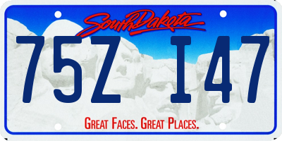 SD license plate 75ZI47