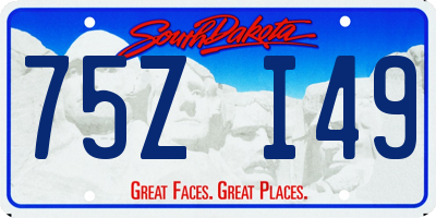 SD license plate 75ZI49