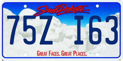 SD license plate 75ZI63