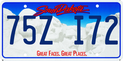 SD license plate 75ZI72