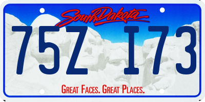 SD license plate 75ZI73
