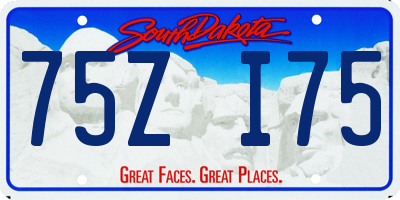 SD license plate 75ZI75