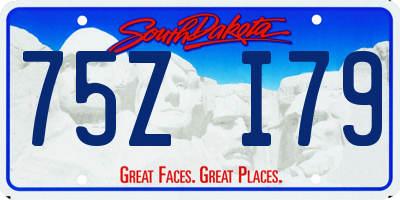 SD license plate 75ZI79