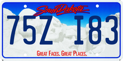 SD license plate 75ZI83