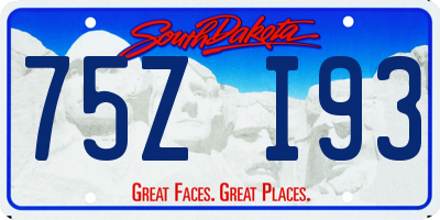 SD license plate 75ZI93