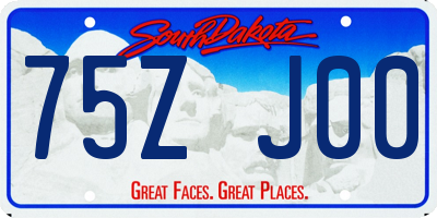 SD license plate 75ZJ00