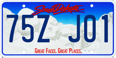SD license plate 75ZJ01