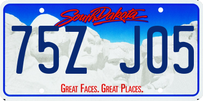 SD license plate 75ZJ05