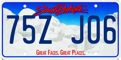 SD license plate 75ZJ06