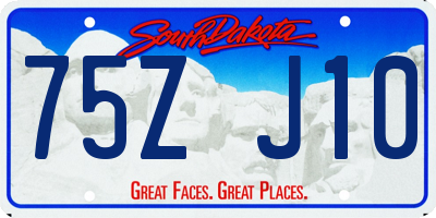 SD license plate 75ZJ10