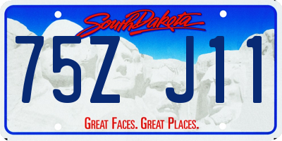 SD license plate 75ZJ11