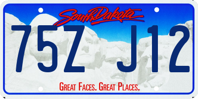 SD license plate 75ZJ12