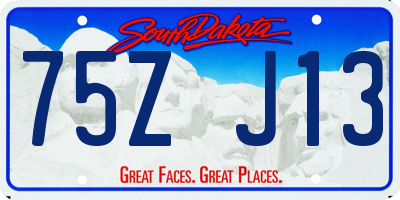 SD license plate 75ZJ13