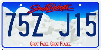 SD license plate 75ZJ15