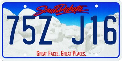 SD license plate 75ZJ16
