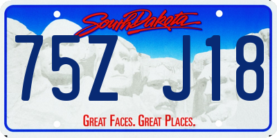 SD license plate 75ZJ18