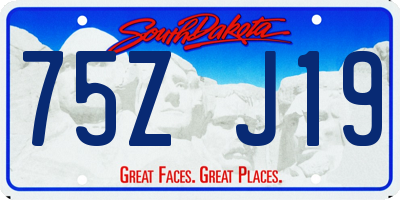 SD license plate 75ZJ19