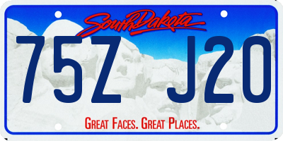 SD license plate 75ZJ20