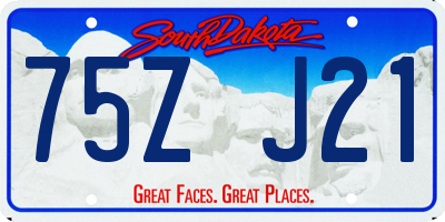 SD license plate 75ZJ21