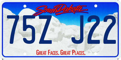 SD license plate 75ZJ22