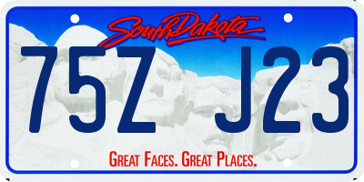 SD license plate 75ZJ23