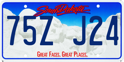 SD license plate 75ZJ24