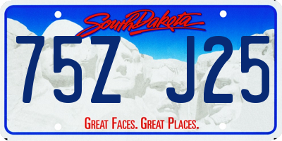 SD license plate 75ZJ25