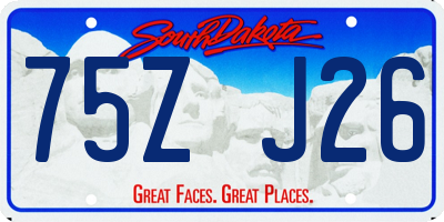 SD license plate 75ZJ26