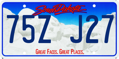 SD license plate 75ZJ27
