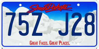 SD license plate 75ZJ28