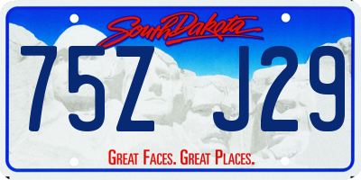 SD license plate 75ZJ29