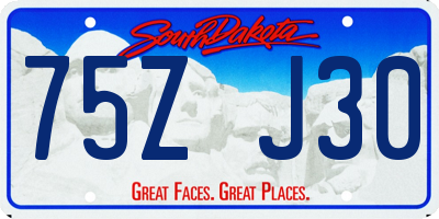 SD license plate 75ZJ30