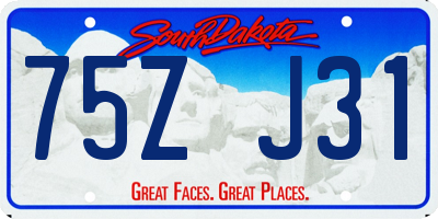 SD license plate 75ZJ31