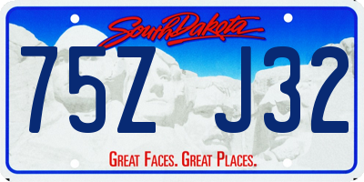 SD license plate 75ZJ32