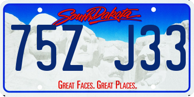 SD license plate 75ZJ33