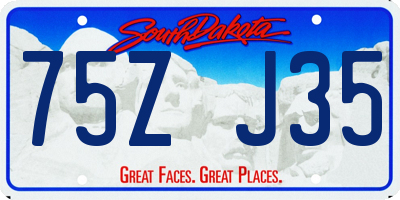 SD license plate 75ZJ35