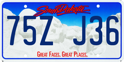 SD license plate 75ZJ36