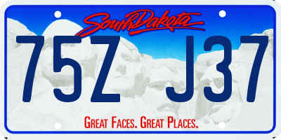 SD license plate 75ZJ37