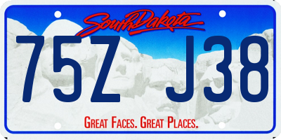 SD license plate 75ZJ38