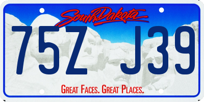 SD license plate 75ZJ39