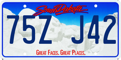 SD license plate 75ZJ42