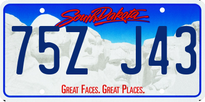 SD license plate 75ZJ43