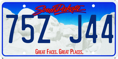 SD license plate 75ZJ44