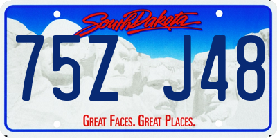 SD license plate 75ZJ48