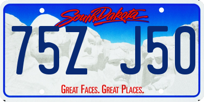 SD license plate 75ZJ50