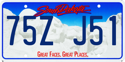 SD license plate 75ZJ51