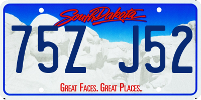 SD license plate 75ZJ52